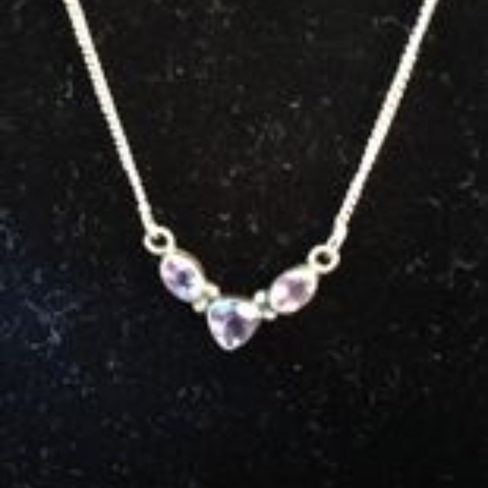 17 and 3/4 inch amethyst necklace